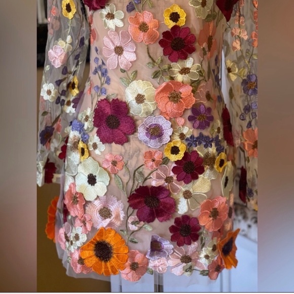 5⭐️CASA B💫| Blooming Elegance: The Enchanté Floral Embroidered Luxe Dress - Picture 4 of 16